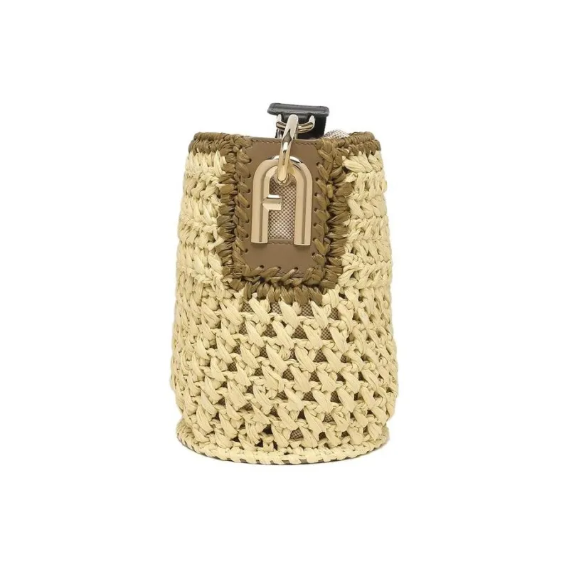Furla Polyester Bucket Bags Crossbody Bag Shoulder Bag Small Size Women's Yellow-3