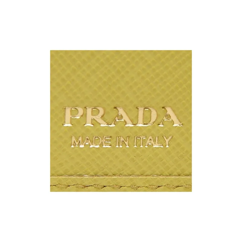 PRADA Saffiano Leather Wallet Women's Yellow-6