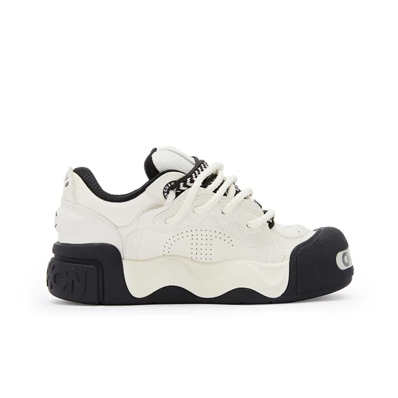 Champion Low Top Skateboard Shoes Women's Black White-1