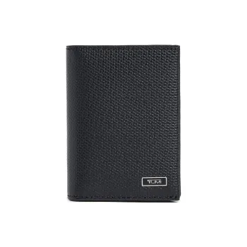TUMI Leather Wallets Card Holders Men's Black