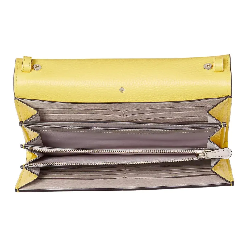 Kate Spade Roulette Raffia Finish One Shoulder Crossbody Clutches Women's Yellow-3