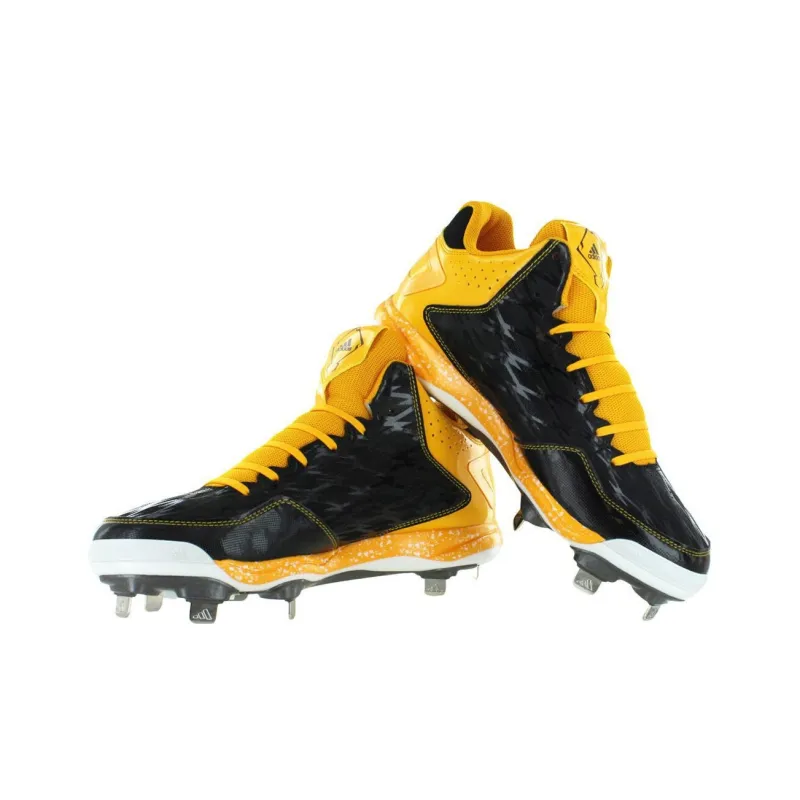 Adidas PowerAlley 2 Baseball Cleats Style 'Black Yellow'-2