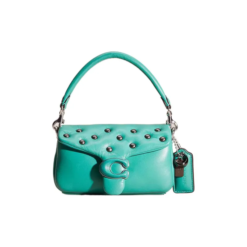 COACH Pillow Nappa Leather Pillow Bag Handbag, Shoulder Bag Small Size Women's Bright Green-0