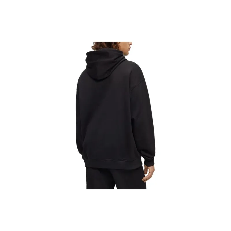 HUGO BOSS Logo embossed Drawstring Cotton Hoodie-1