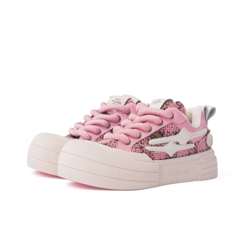 KILLWINNER Wear Resistant Slip Resistant Low Top Skateboard Shoes Unisex Pink-3