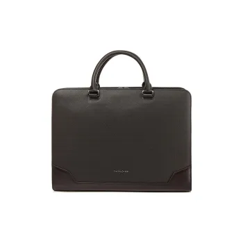 SAMSONITE Natural Cow Leather Briefcase Shoulder Bag Crossbody Bag Handbag Men's Black