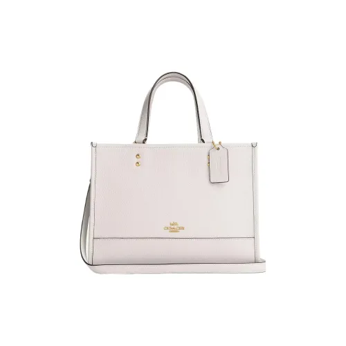 COACH Dempsey Leather Tote Bag Shopping Bag Handbag Shoulder Bag Crossbody Bag Large Size Women's White