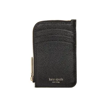 Kate Spade Margau Leather Card Clip Wallets Women's Black