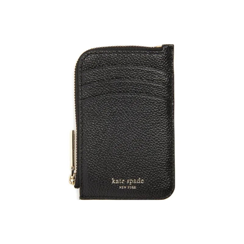 Kate Spade Margau Leather Card Clip Wallets Women's Black-0