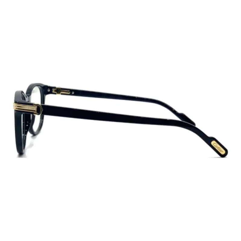 CARTIER Acetate Irregular Shape Eyeglass Frames Unisex Black-2