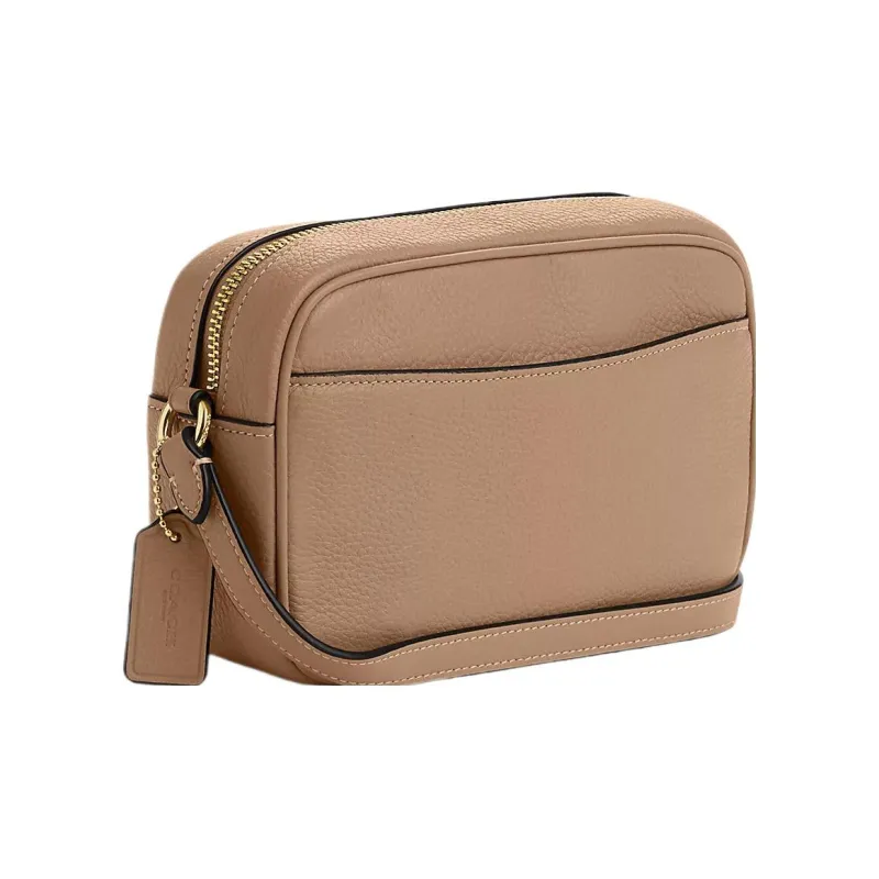 COACH Jamie Leather Shoulder Bag, Crossbody Bag Trumpets Women's Gold & Taupe-1