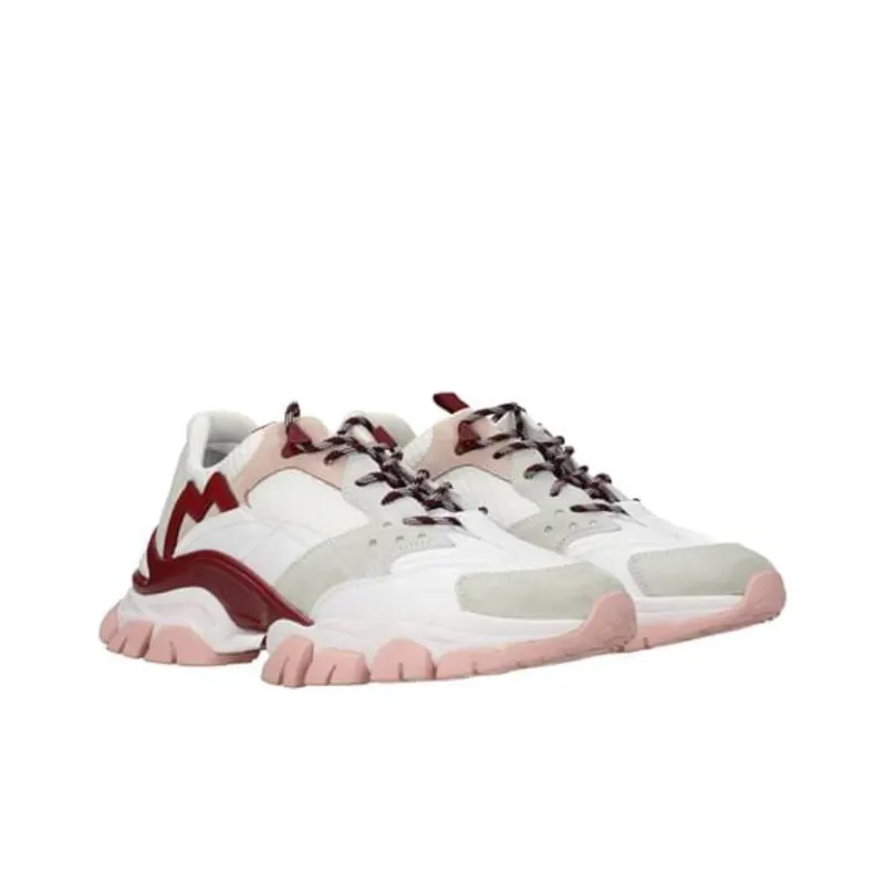 Moncler Leave No Trace Low-Top Casual Shoes Women's White Pink-1