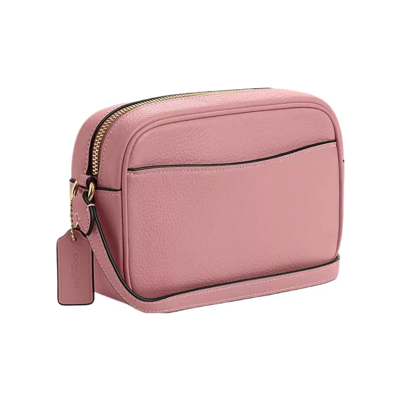 COACH Jamie Leather Shoulder Bag, Crossbody Bag Small Size Women's Gold & True Pink-1