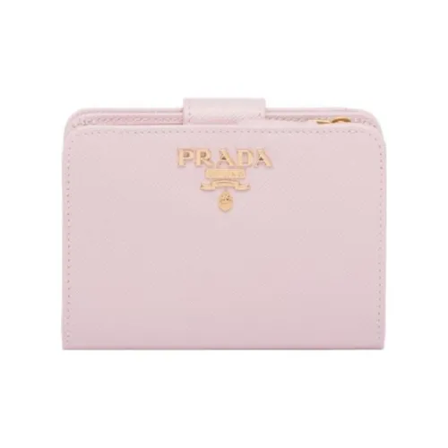 PRADA Saffiano Leather Wallet Women's Snowflake Milk White