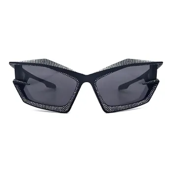 GIVENCHY Acetate Irregular Shape Sunglasses Unisex Black