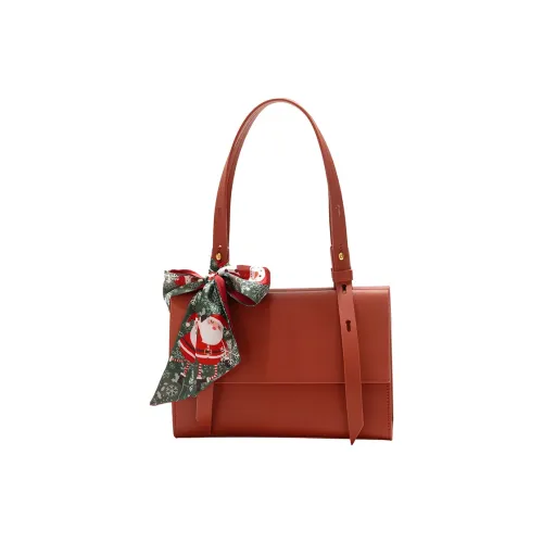 GXFMOD Shoulder Bags Red With Christmas Silk Scarf