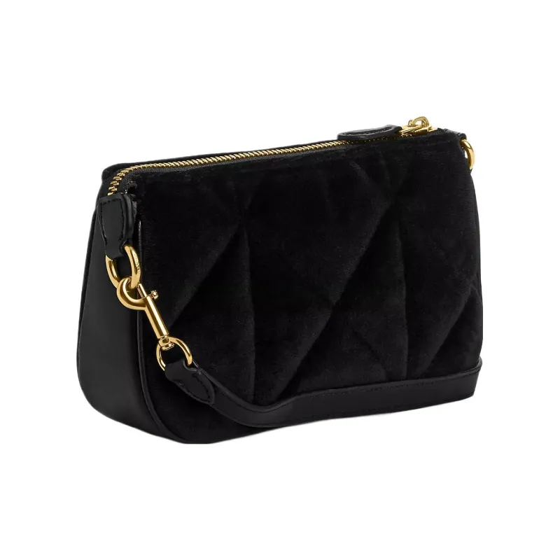 COACH Nolita Velvet Shoulder Bag Handbag Shoulder Bag Women's Gold & Black-1