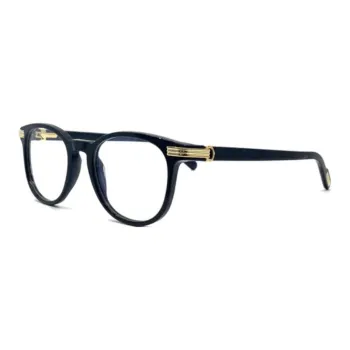 CARTIER Acetate Irregular Shape Eyeglass Frames Unisex Black