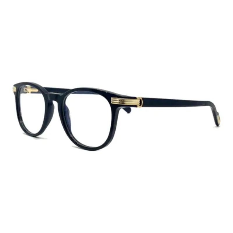 CARTIER Acetate Irregular Shape Eyeglass Frames Unisex Black-0
