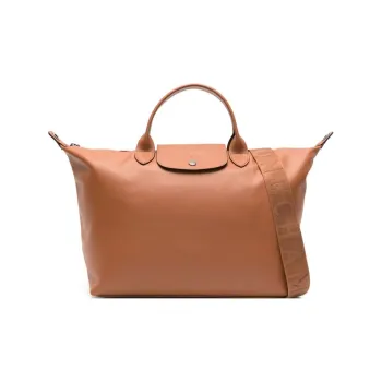 LONGCHAMP Le Pliage Xtra Cow Leather Dumpling Bag, One Shoulder Crossbody, Portable Large Size Women's Cognac Brandy