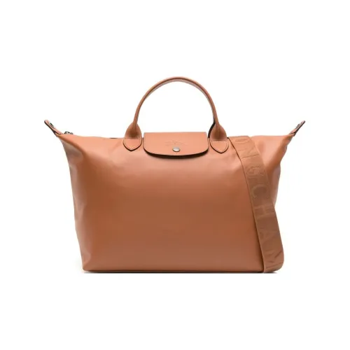 LONGCHAMP Le Pliage Xtra Cow Leather Dumpling Bag, One Shoulder Crossbody, Portable Large Size Women's Cognac Brandy