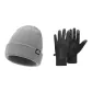 Gray Thermal Hat+Cycling Gloves
