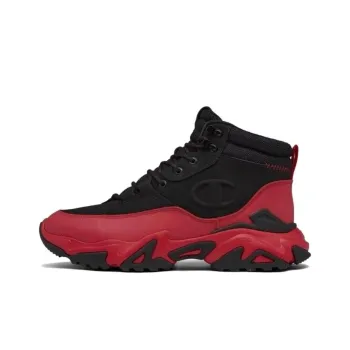 Champion C Lock Durable Breathable High Top Casual Shoes Men's Black Red