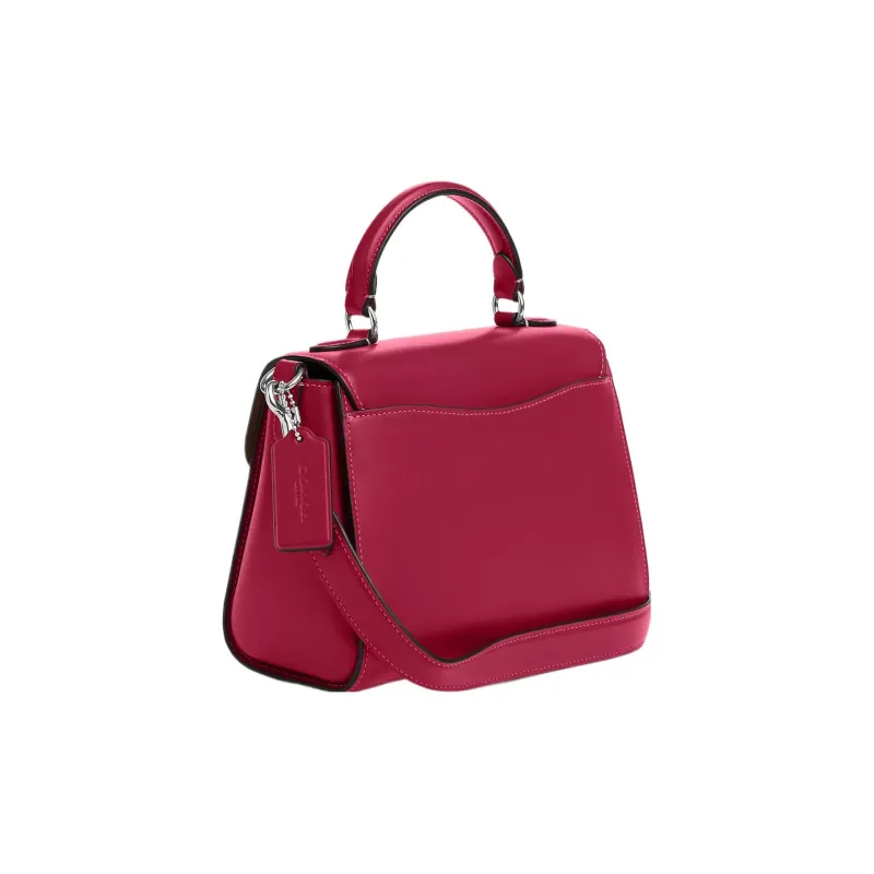 COACH Morgan Premium Calfskin Shoulder Bag Crossbody Bag Handbag Small Size Women's Silver & Bright Purple-1