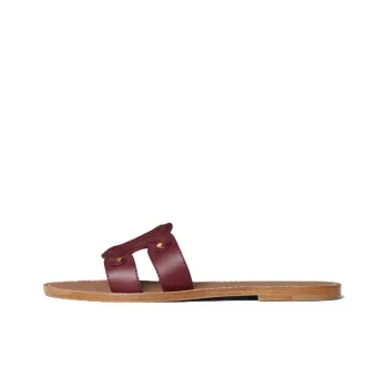CELINE Rubber Sole Slide Slippers Women's Tan