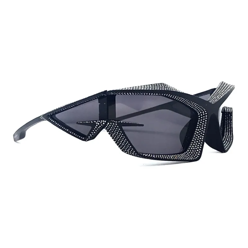 GIVENCHY Acetate Irregular Shape Sunglasses Unisex Black-1