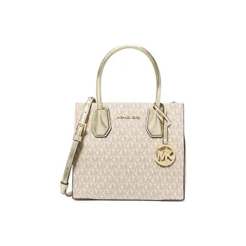 MICHAEL KORS Mercer Coated Canvas Shoulder Bag Crossbody Bag Medium Size Women's Vanilla