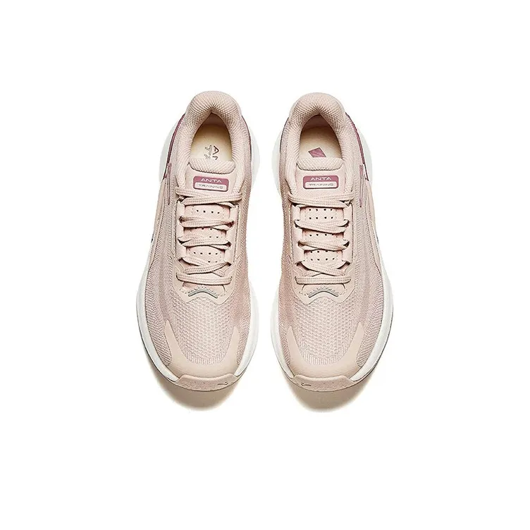 Anta Ignite Slip Resistant Cushioning Low Top Running Shoes Women's Pink Gray-2