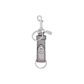 COACH Metallic Refined Pebble Leather Bag Accessory Women's Silver & Metal Gray
