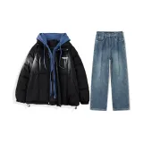 Set (black cotton + navy jeans)