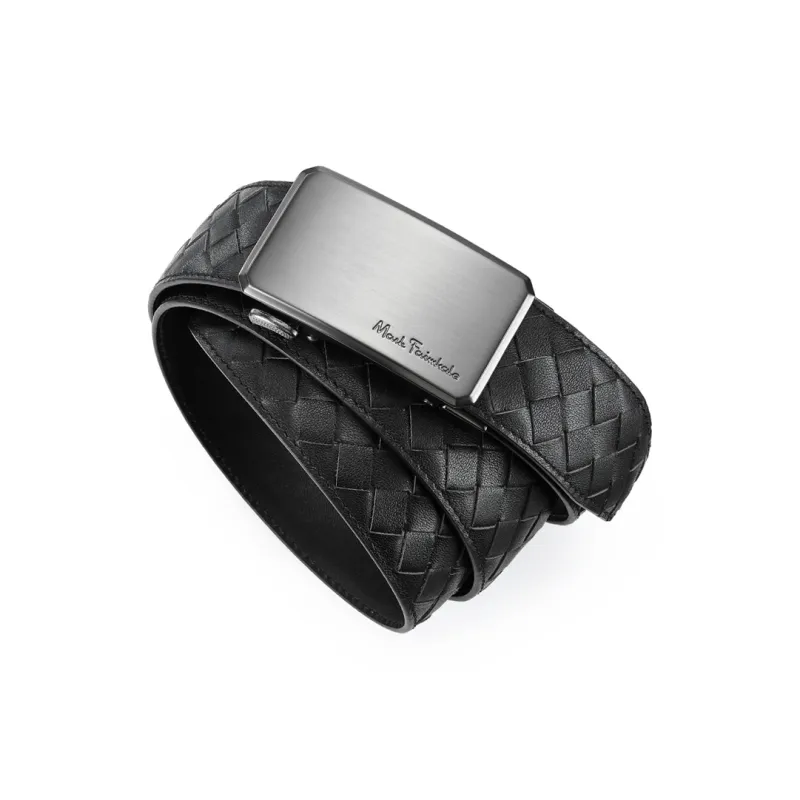 FAIRWHALE Woven Alloy Automatic Buckle Leather Belts Men's Width 3.5CM-3