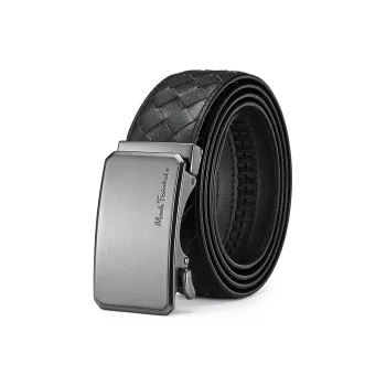 FAIRWHALE Woven Alloy Automatic Buckle Leather Belts Men's Width 3.5CM