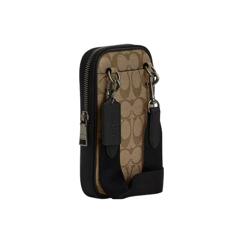 COACH PVC With Cow Leather Camera Bag, Shoulder Bag, Crossbody Bag Mini Unisex Khaki-1