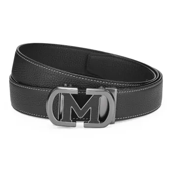FAIRWHALE Brand Logo Automatic Buckle Vintage Leather Belts Men's Width 3.5CM