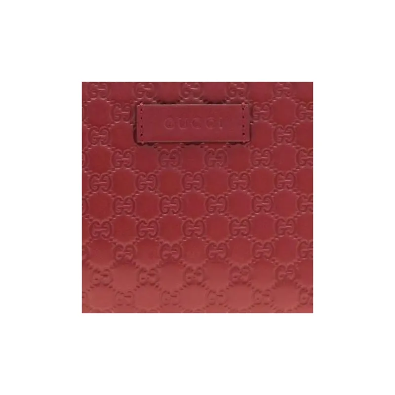 GUCCI Leather Wallet Women's Red-4