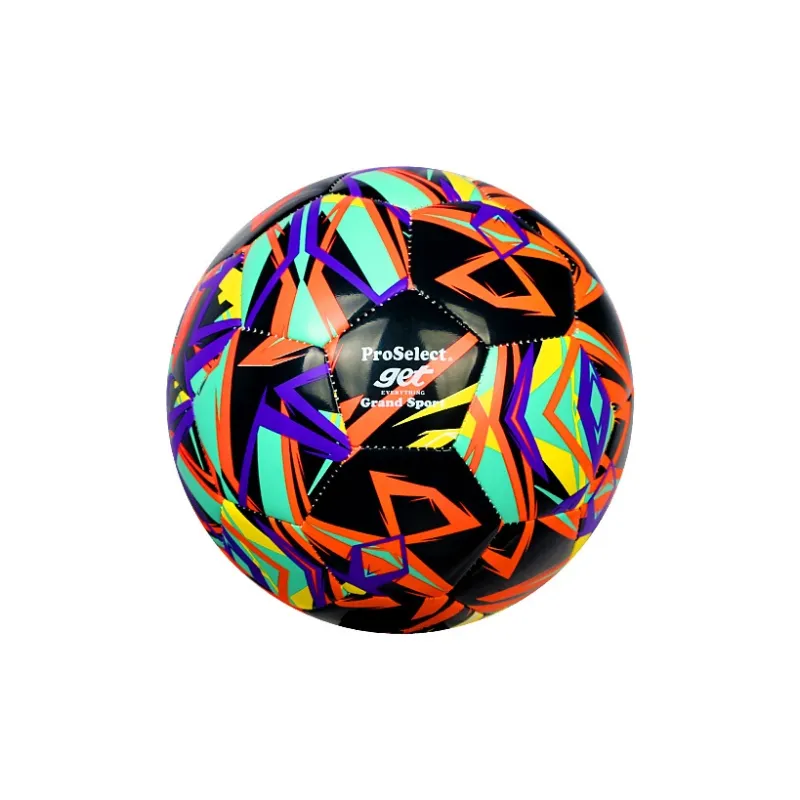 ProSelect x QUNYINGHUIXILIE Size 5 Soccer PU Machine Stitched Soccer Ball Unisex Black Orange-1