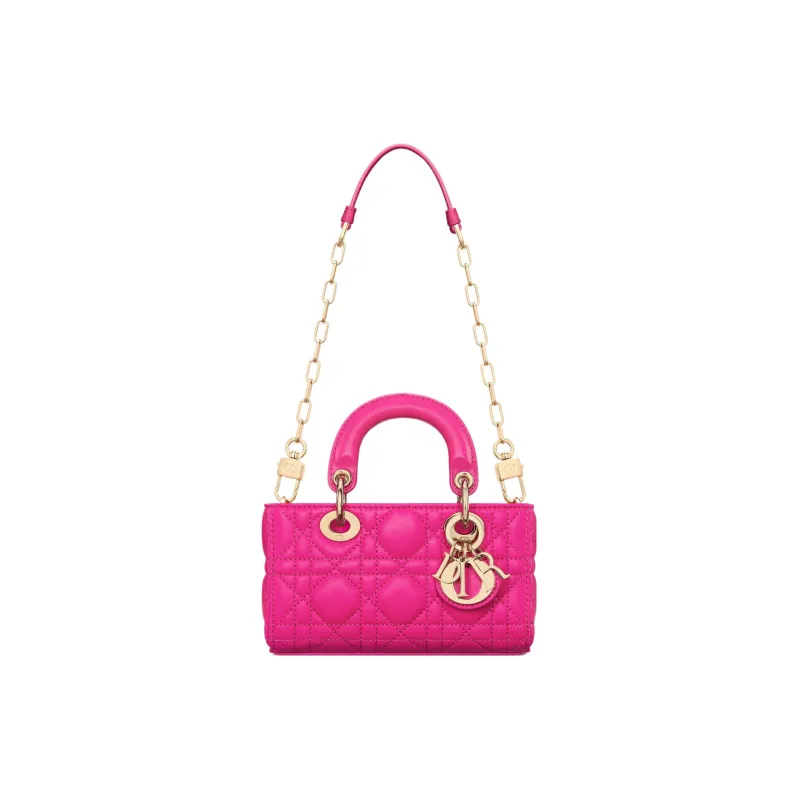 DIOR Lady D JOY Sheepskin Shoulder Bag, Crossbody Bag, Handbag Extra Mini Women's Pink-4