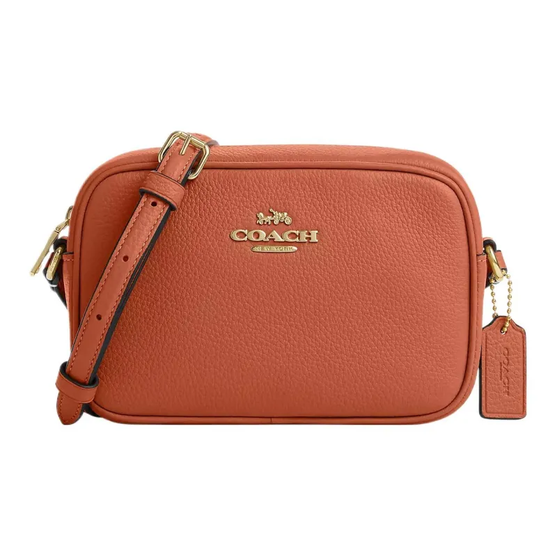 COACH Jamie Leather Shoulder Bag, Crossbody Bag Small Size Women's Brown-0