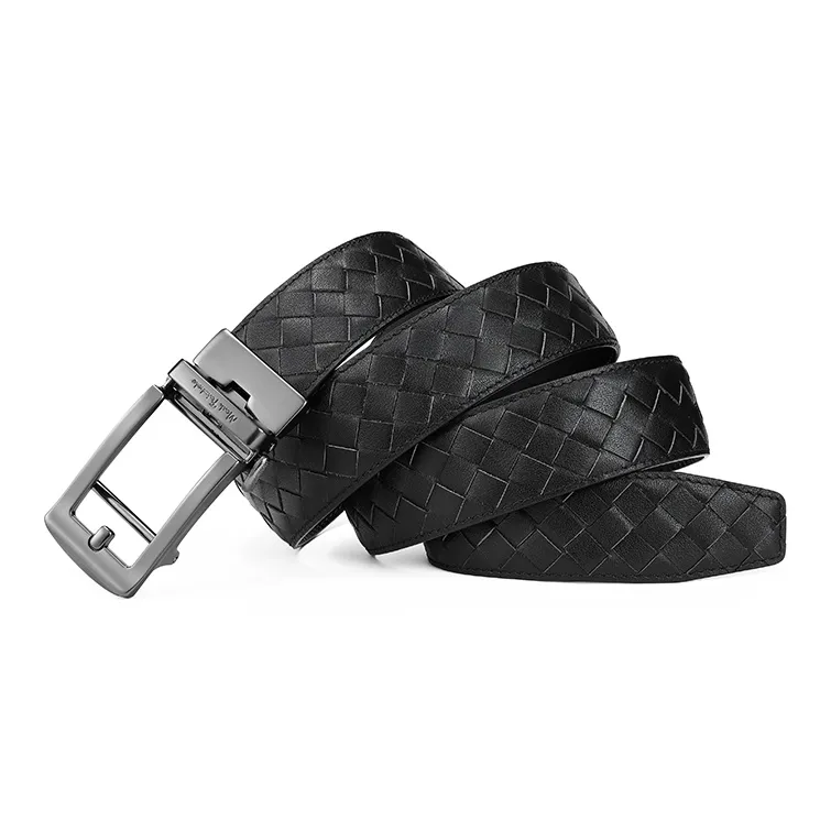FAIRWHALE Alloy Automatic Buckle Belt Leather Belts Men's Width 3.5CM-2