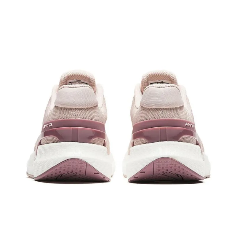 Anta Ignite Slip Resistant Cushioning Low Top Running Shoes Women's Pink Gray-3