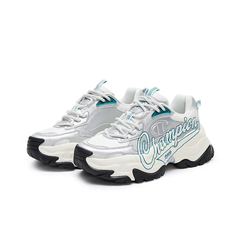 Champion Anti-Slip Wear-Resistant Low-Top Chunky Sneakers Women's Silver-2