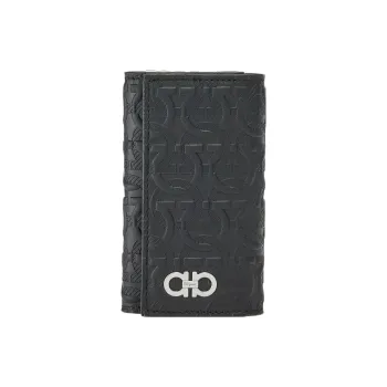 FERRAGAMO Calfskin Key Pouch Men's Black