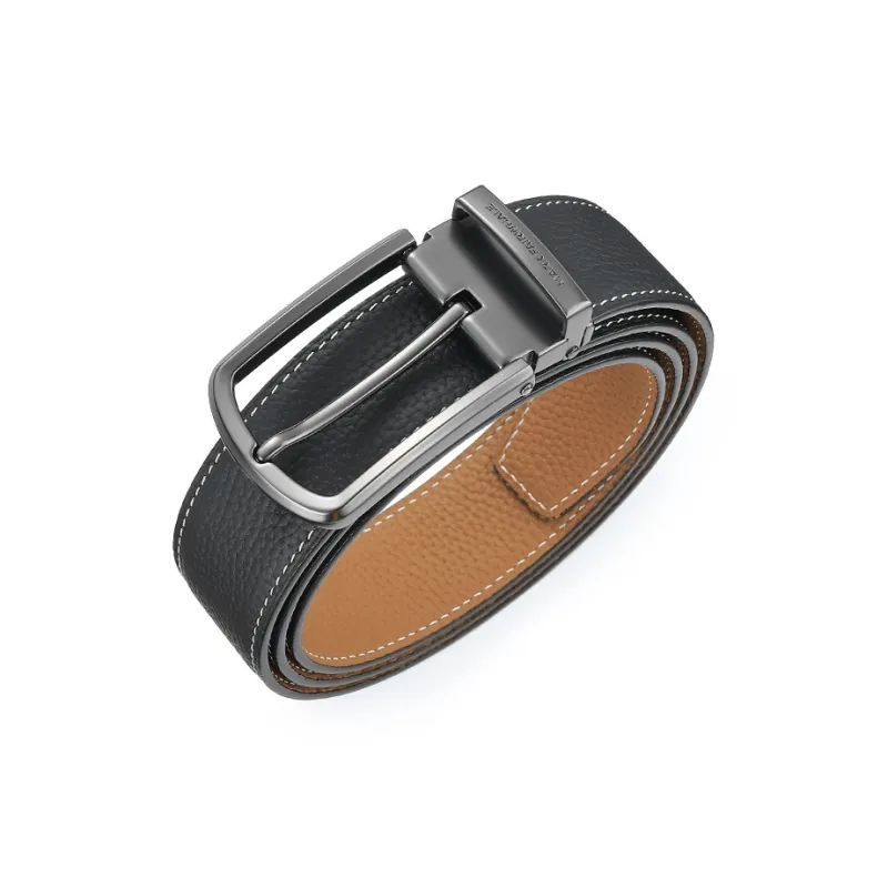 FAIRWHALE Double Sided With Vintage Pin Buckle Leather Belts Men's Width 3.5CM-3