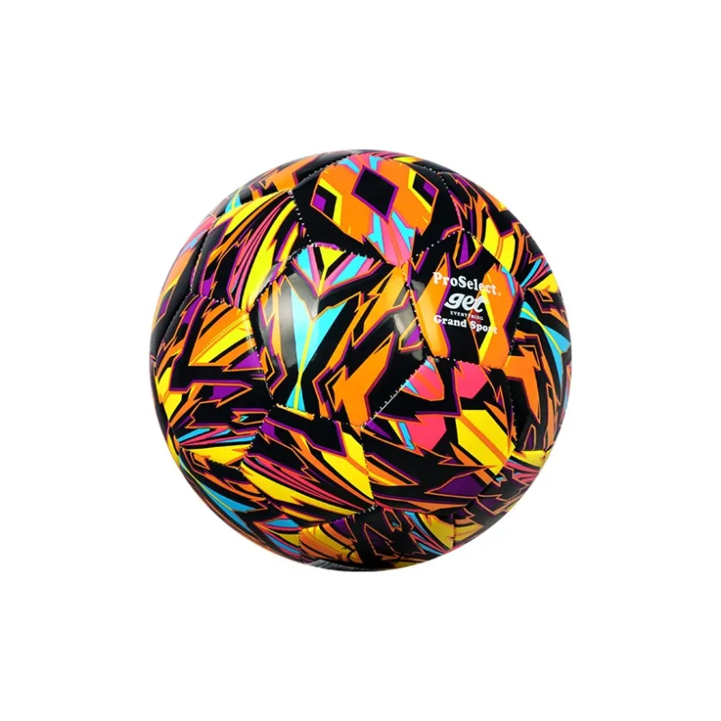 ProSelect x QUNYINGHUIXILIE Size 5 Soccer PU Machine Stitched Soccer Ball Unisex Black Orange Yellow-3