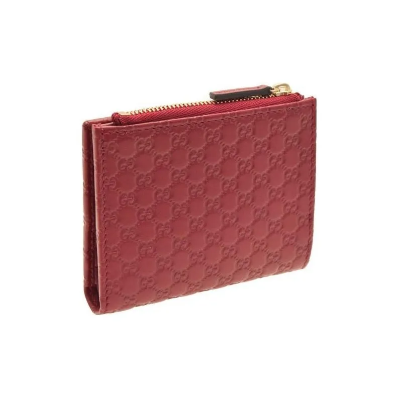 GUCCI Leather Wallet Women's Red-1