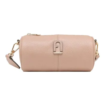 Furla Leather Cylinder Bag, Crossbody Bag, Shoulder Bag Mini Women's Moonstone